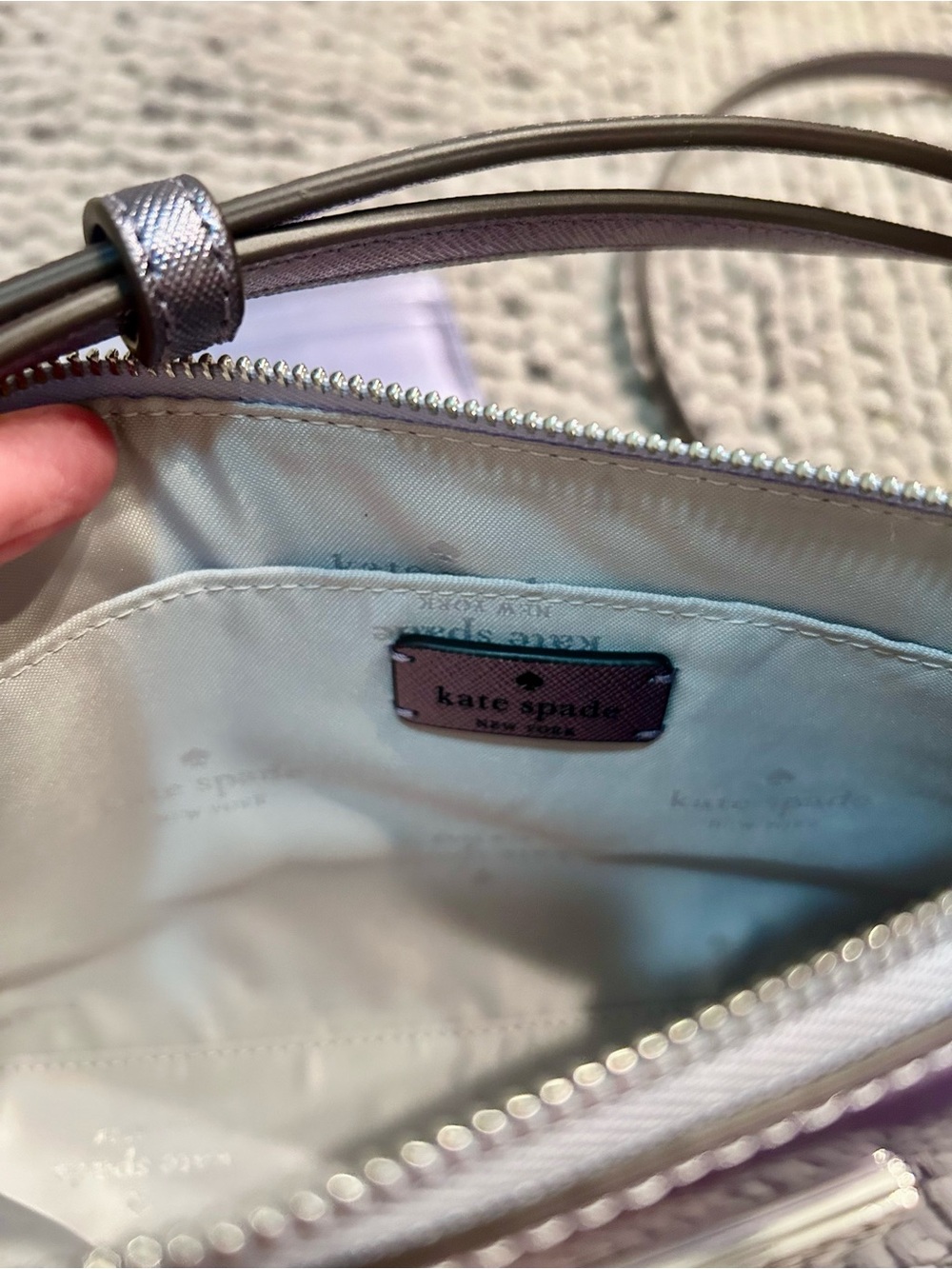 kate spade Iridescent Lavender-Blue Crossbody with Matching Card Holder - Picture 4 of 5